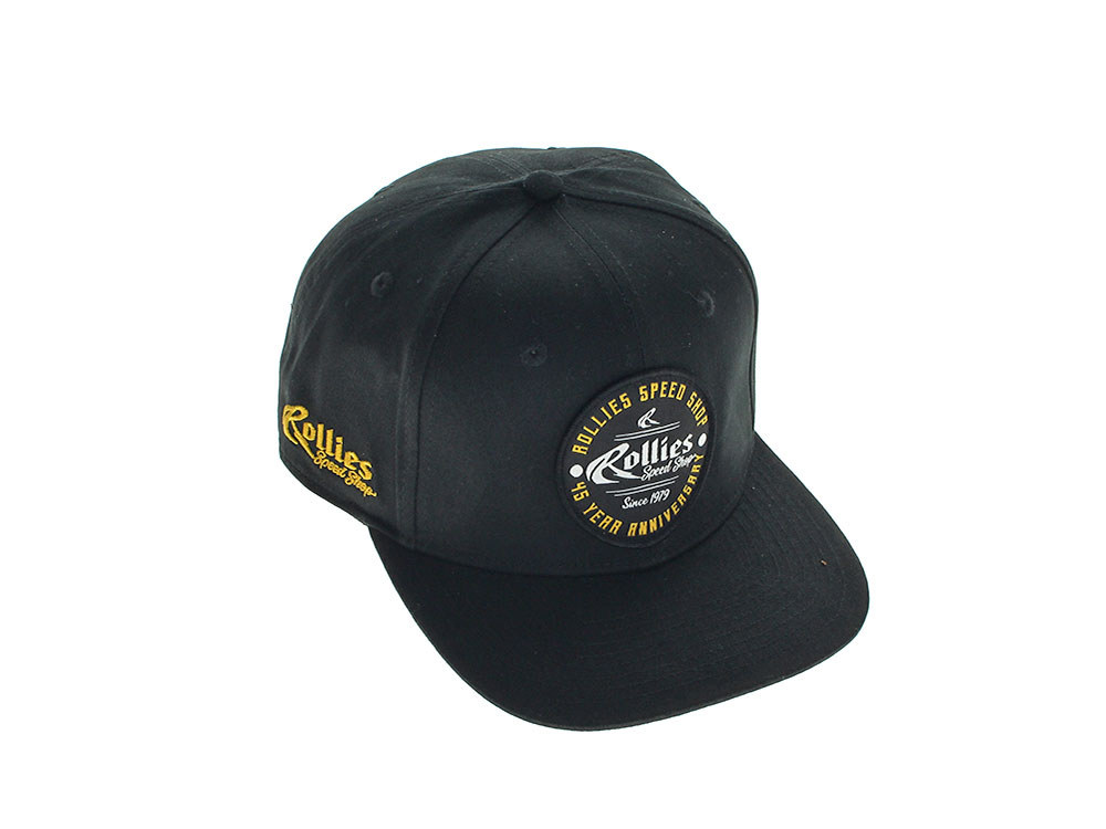 Rollies Speed Shop 45th Anniversary Cap – Black. One size fits all.