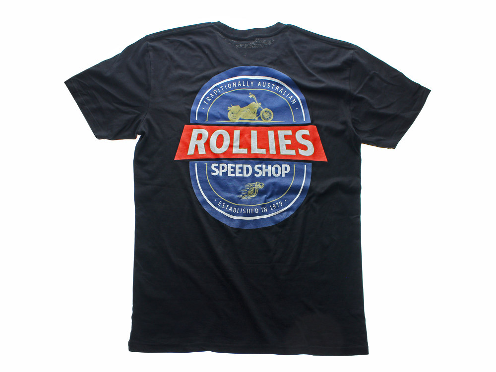 Large Rollies Hops-Hog Black T-Shirt
