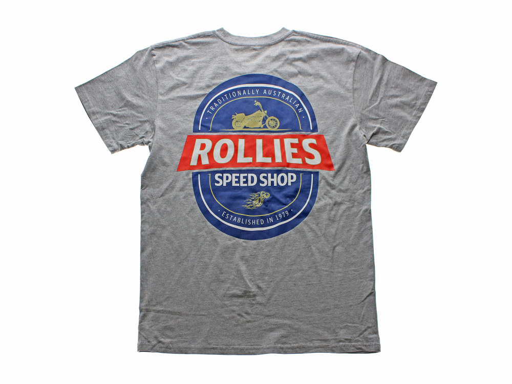 Large Rollies Hops-Hog Grey T-Shirt