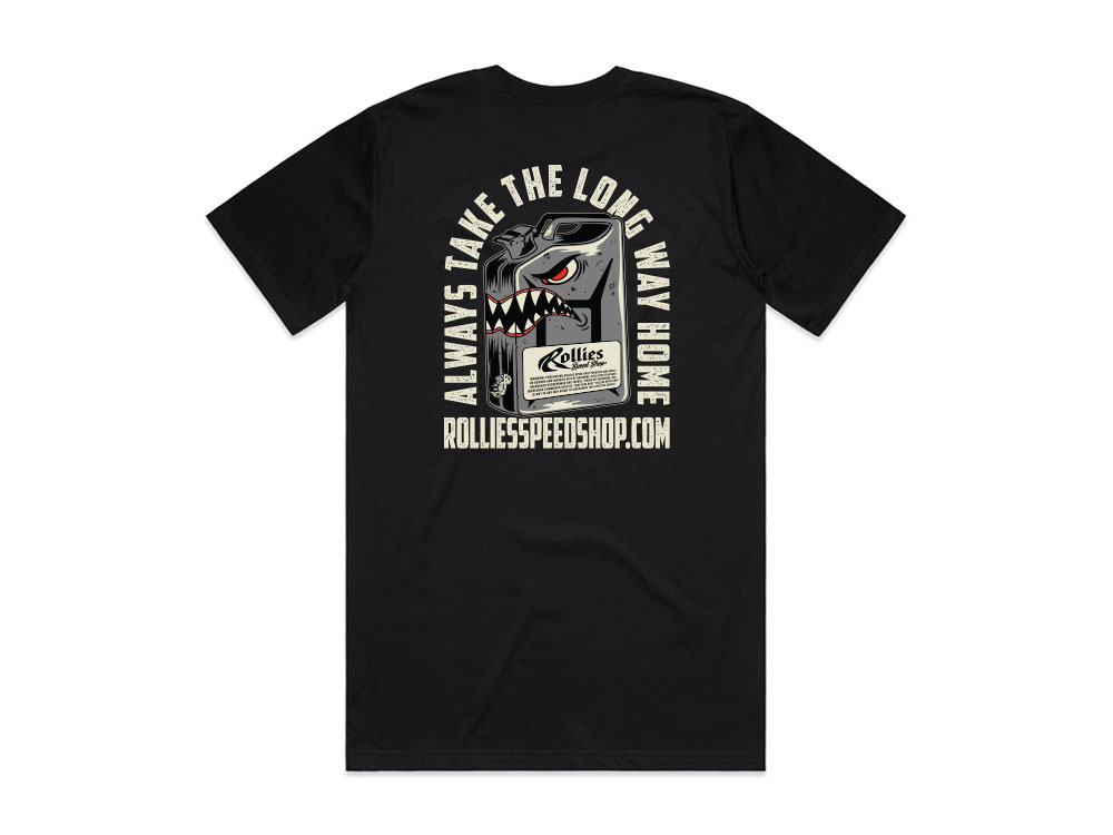 Rollies Speed Shop XXXX-Large Rollies Long Way Home Black T-Shirt
