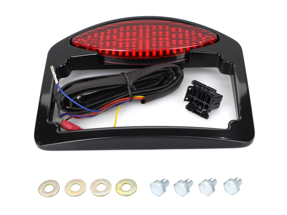 Cats Eye LED Taillight with Turn Signals & License Plate – Black.