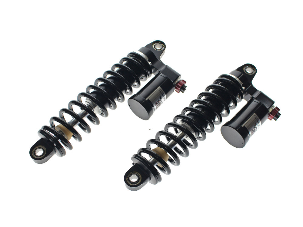 13in. RS-2 Piggyback Rear Shock Absorbers - Black. Fits Dyna 1991-2017.
