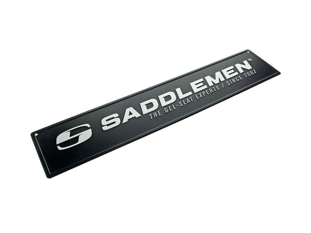 Saddlemen Metal Shop Sign - Black & White