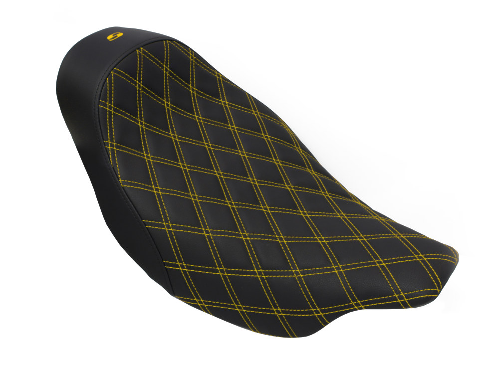 Renegade LS Solo Seat with Gold Double Diamond Lattice Stitch. Fits Touring 2008up.
