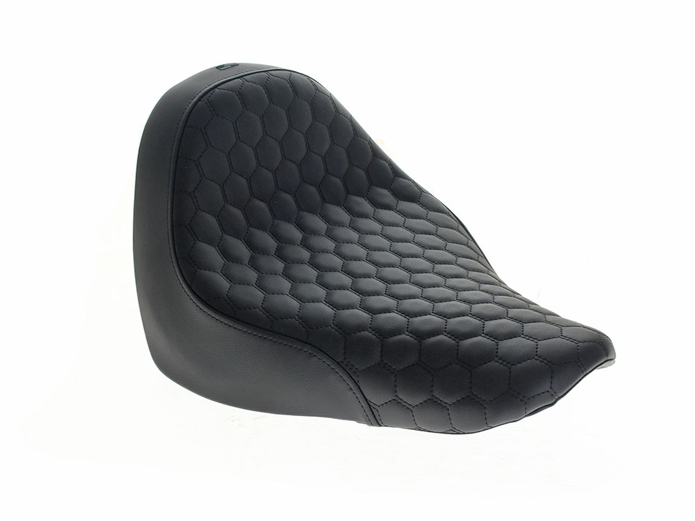 Renegade Solo Seat with Black Honeycomb Stitch. Fits Fat Boy 2018up & Breakout 2023up