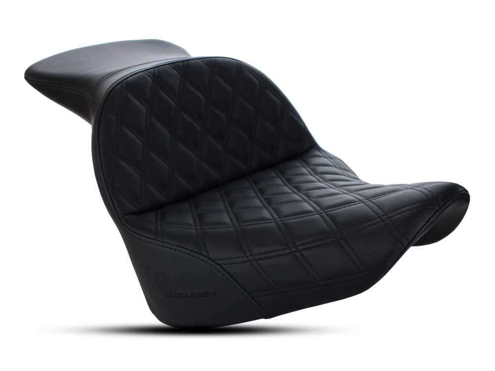 Explorer LS Dual Seat with Black Double Diamond Lattice Stitch. Fits Fat Boy 2018up & Breakout 2023up