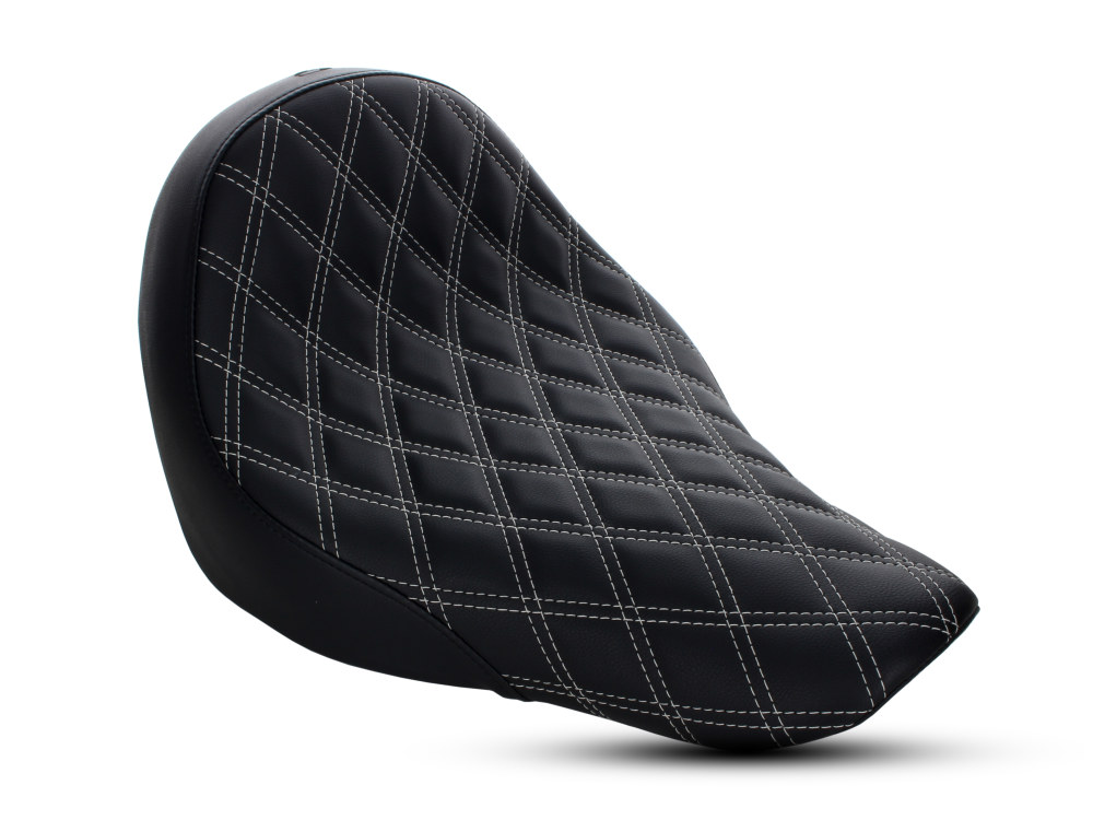 Renegade LS Solo Seat with Silver Double Diamond Lattice Stitch. Fits Sport Glide & Low Rider 2018up, Low Rider S 2020up & Low Rider ST 2022up.