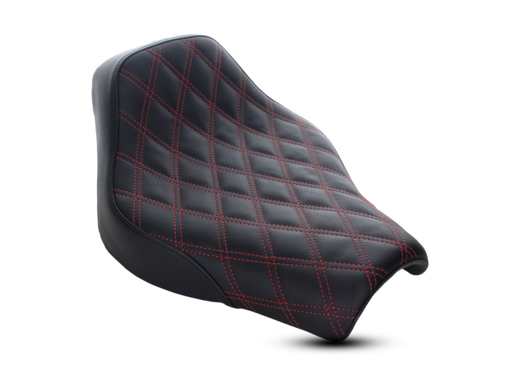 Renegade LS Solo Seat with Red Double Diamond Lattice Stitch. Fits Softail Street Bob 2018up & Standard 2020up.
