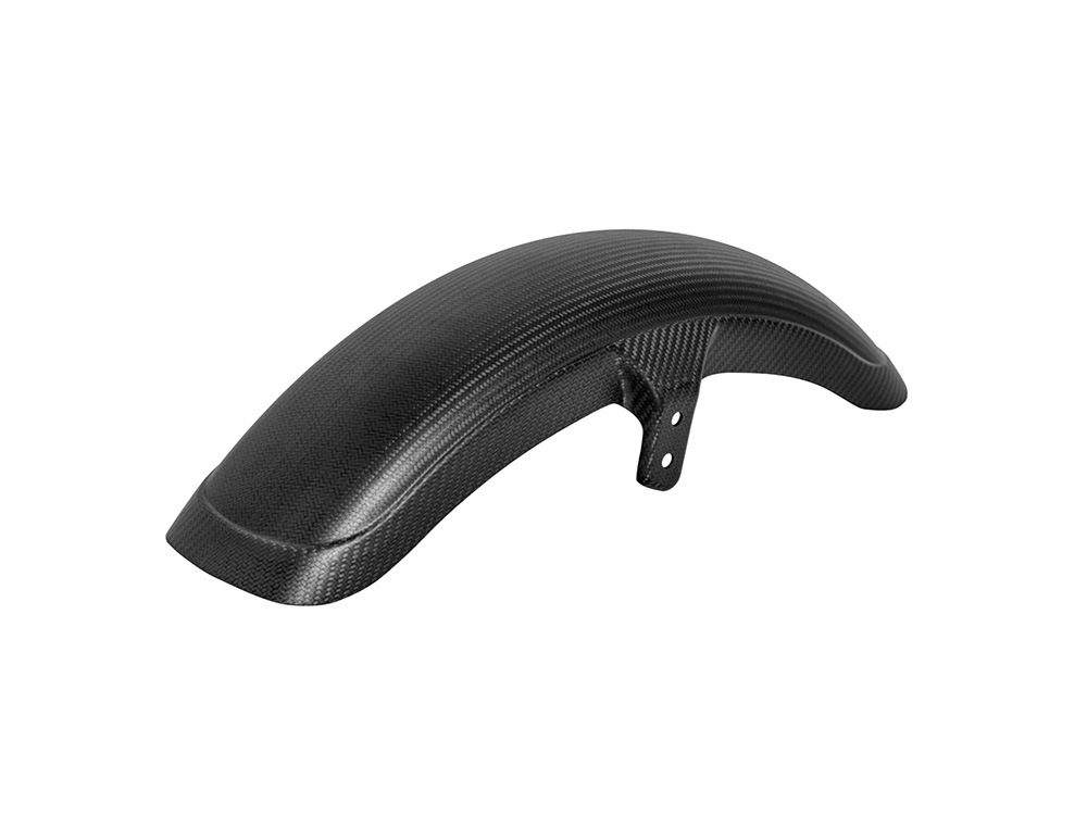 Carbon Front Fender – Gloss Finish. Fits Mid-Glide Dyna 2006-2017, Softail Street Bob 2018up & Standard 2020-2024 with 19in. Front Wheel. Also Fits Softail Low Rider S 2020up & Low Rider ST 2022up with Adapter