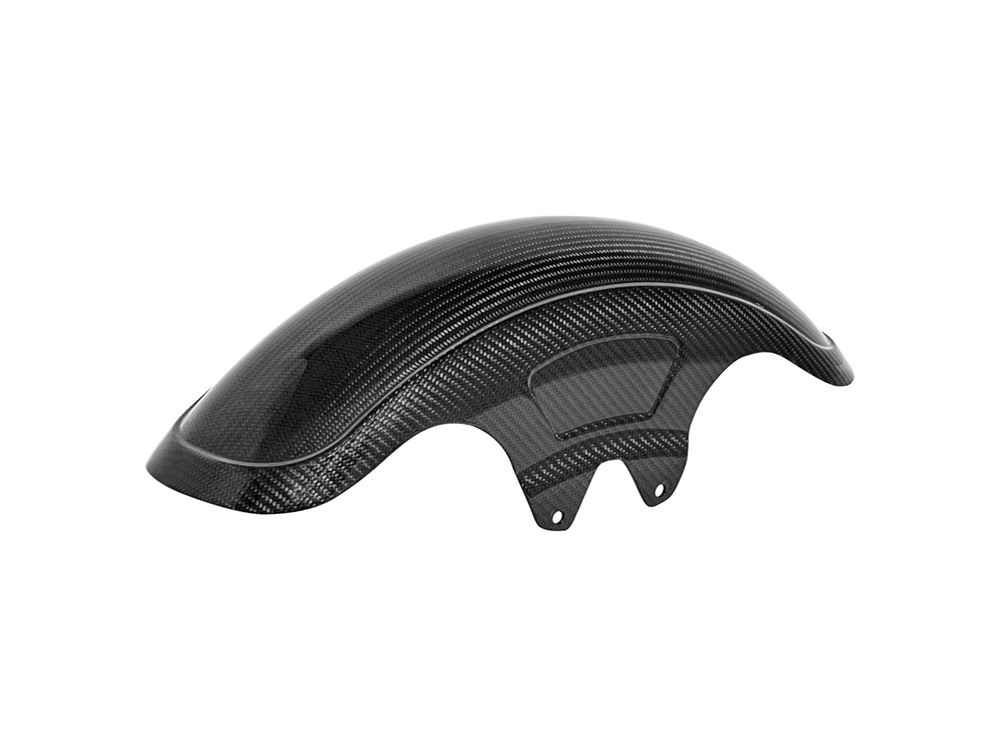 SADDLEMEN SEATS Shorty Carbon Front Fender - Gloss Finish. Fits Most Touring 2014-2024 with 19in. Front Wheel