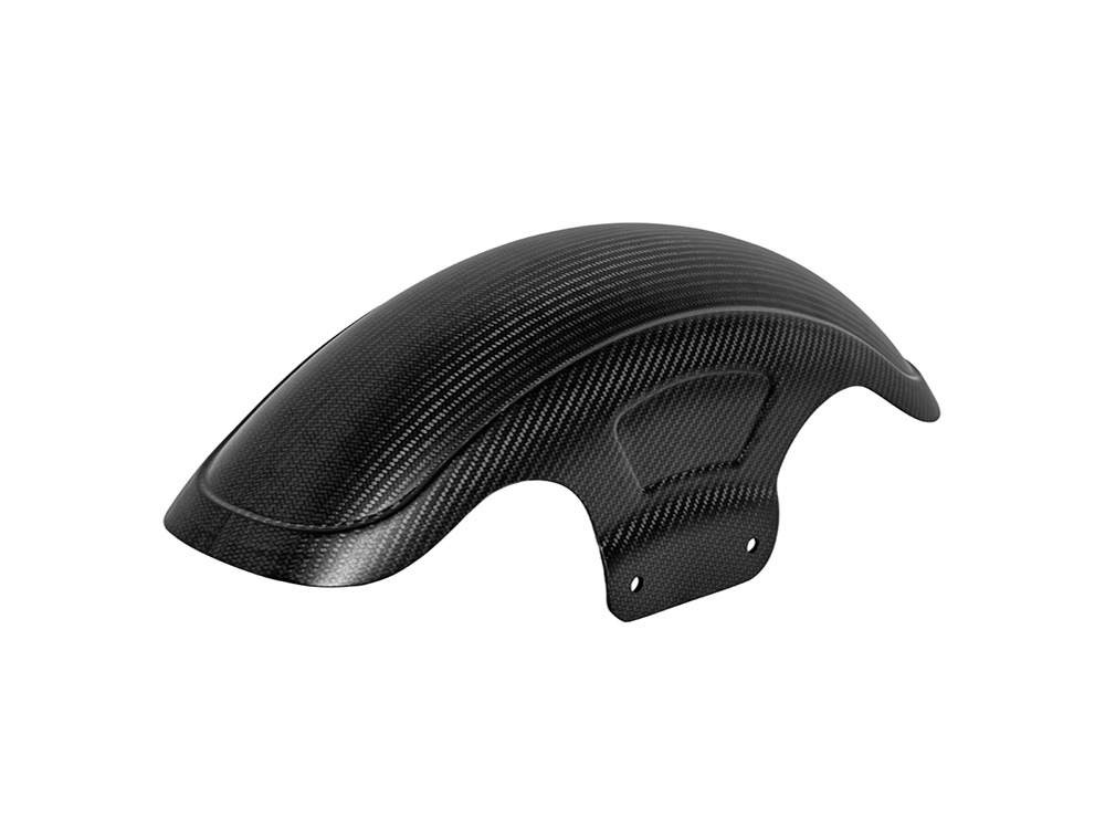 SADDLEMEN SEATS Shorty Carbon Front Fender - Matte Finish. Fits CVO Touring 2023up, Street Glide & Road Glide 2024up & Touring 2025up with 19in. Front Wheel