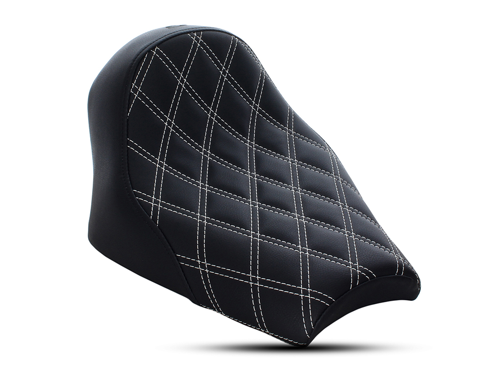 Renegade LS Solo Seat with White Double Diamond Lattice Stitch. Fits Scout Bobber 2018-2024