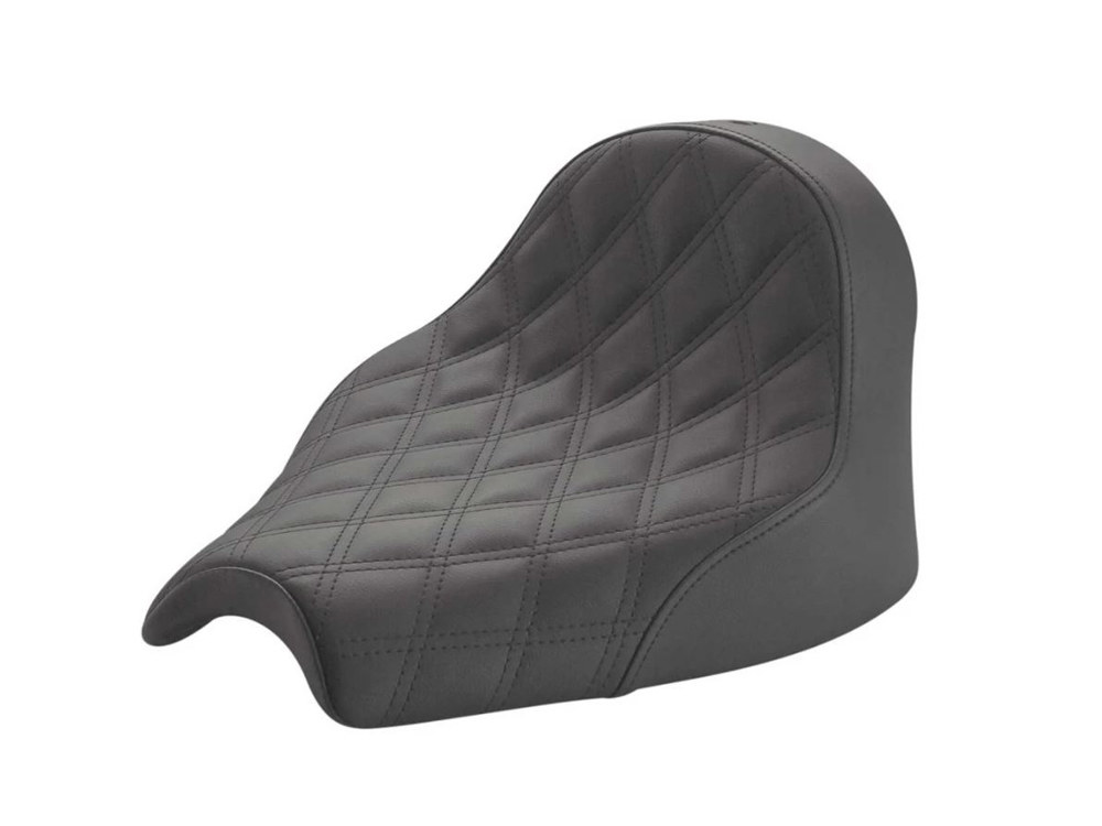 Renegade LS Solo Seat with Black Double Diamond Lattice Stitch. Fits Indian Cruiser 2022up