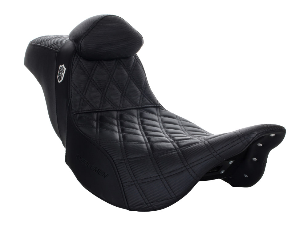 Step-Up San Diego Customs Pro Series Gripper Dual Seat With Backrest. Fits Touring 2008-2023
