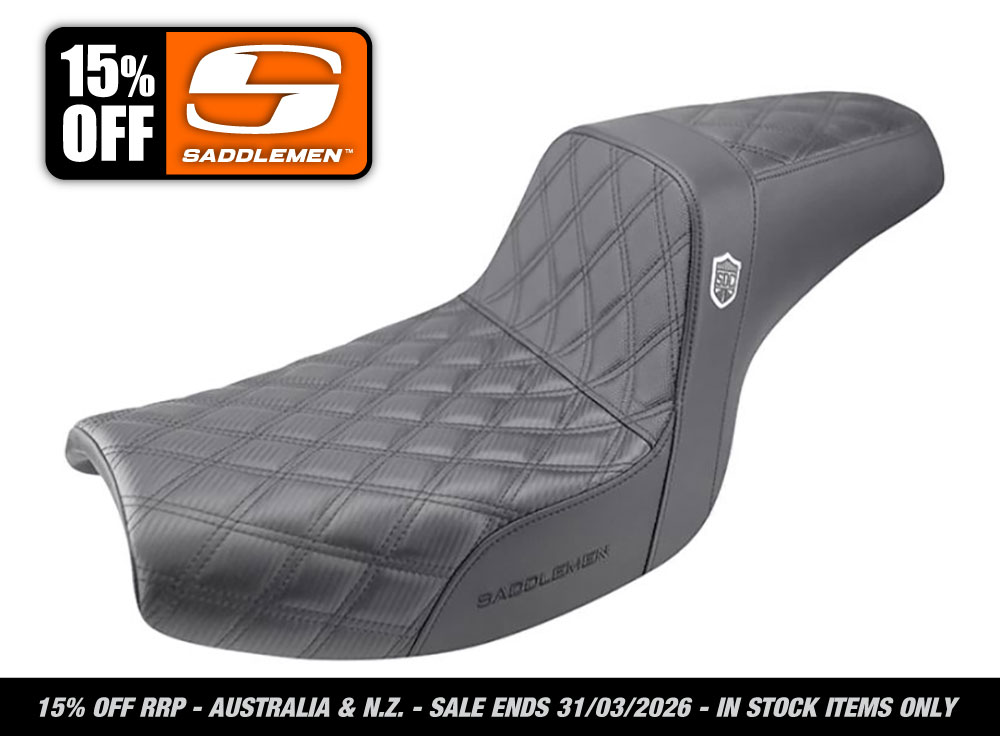 SADDLEMEN SEATS Step-Up San Diego Customs Pro Series Gripper Dual Seat. Fits FXR 1982-1994.