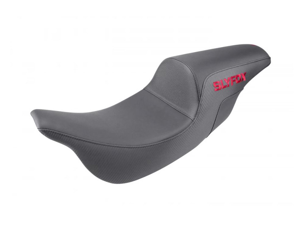 Slyfox Pro Series Seat with Tri-Gripper Lumbar with Burgundy Logo. Fits Most Touring 2008-2024