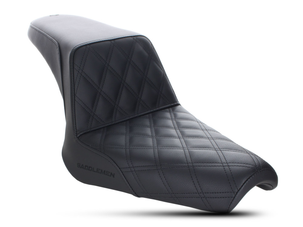Step-Up LS Dual Seat with Black Double Diamond Lattice Stitch. Fits Yamaha Bolt 2013up.