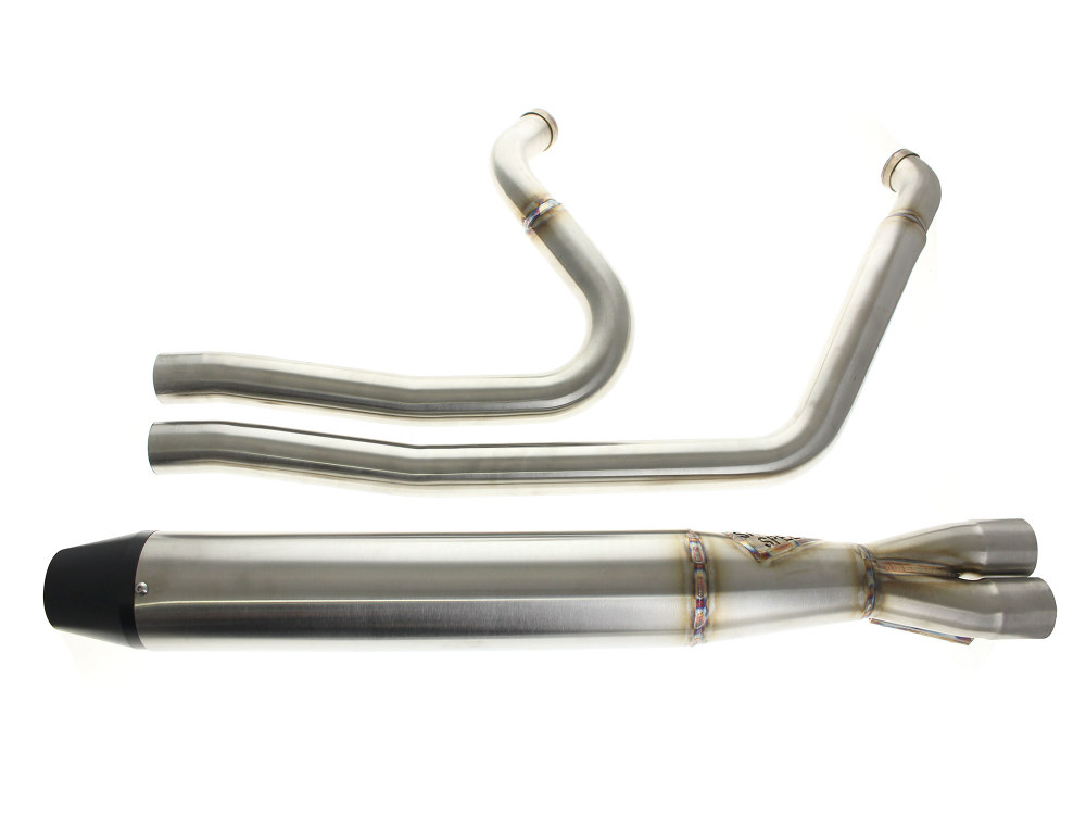 Full Length 2-into-1 Exhaust with Billet End Cap - Stainless. Fits Touring 1995-2016.