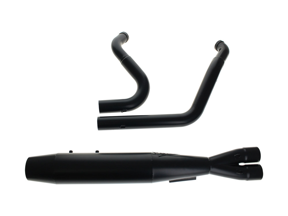 Mid Length 2-into-1 Exhaust with Welded End Cap - Black. Fits Touring 2017up.