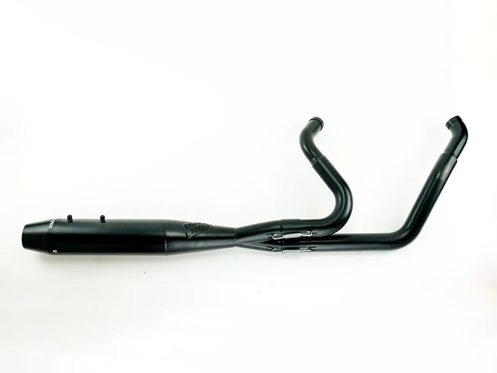 Mid Length 2-into-1 Exhaust with Billet End Cap - Black. Fits Touring 1995-2016. 