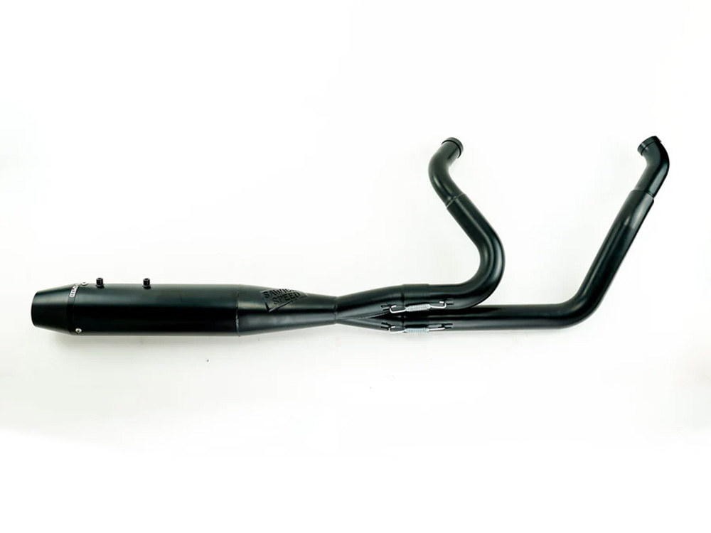 Mid Length 2-into-1 Exhaust with Welded End Cap - Black. Fits Touring 1995-2016.