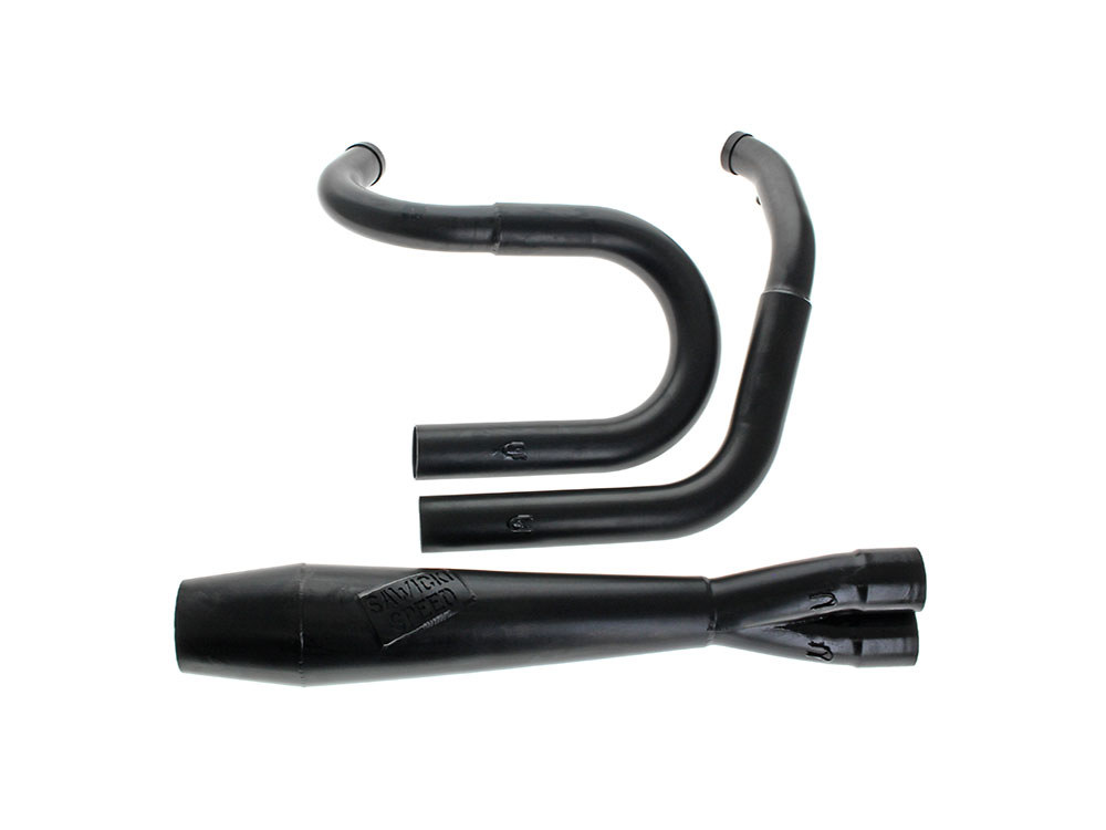 Mid Length 2-into-1 Exhaust with Welded End Cap – Black. Fits Dyna 1991-2017.