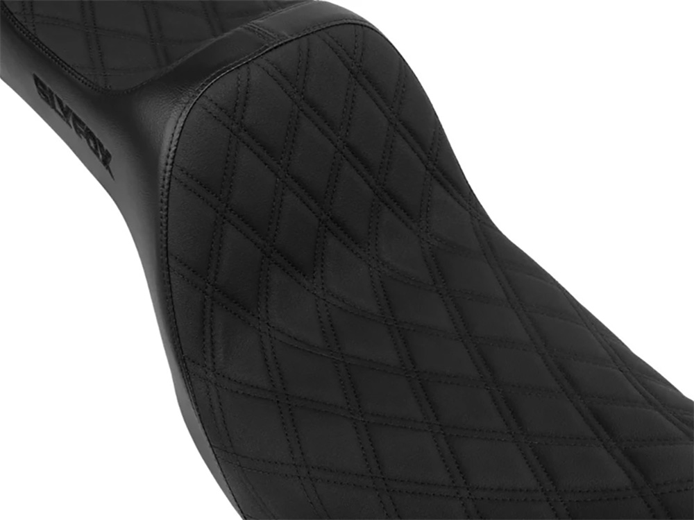 SLYFOX Highnoon Dual Seat with Black Double Diamond Stitch. Fits Dyna 2006-2017