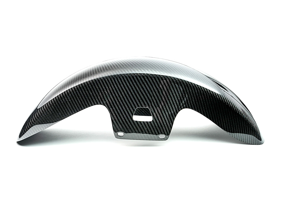 SLYFOX Mid Length Carbon Front Fender – Gloss Finish. Fits Most Touring 2014-2024 with 19in. Front Wheel