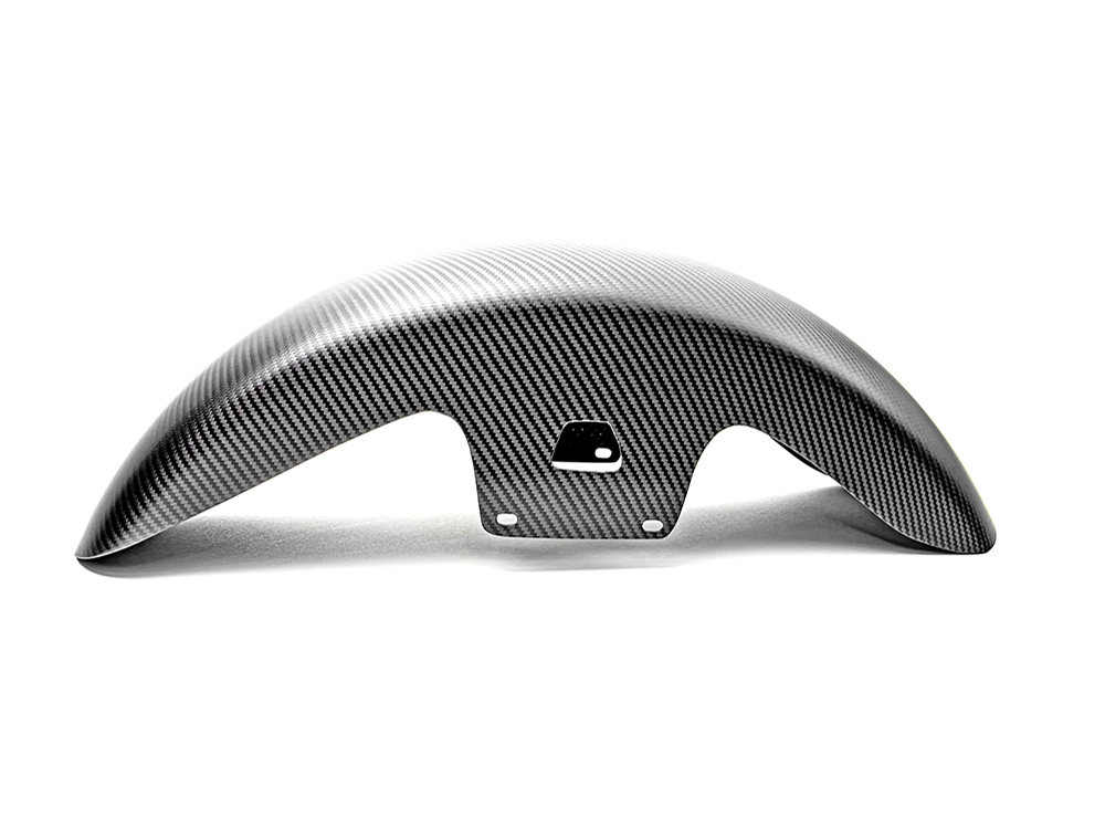 SLYFOX Mid Length Carbon Front Fender – Matte Finish. Fits Most Touring 2014-2024 with 19in. Front Wheel