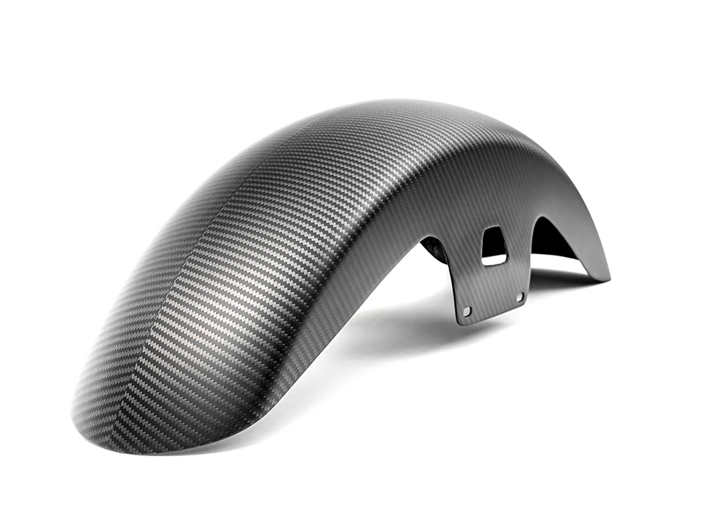 Mid Length Carbon Front Fender - Matte Finish. Fits Most Touring 2014-2024 with 19in. Front Wheel
