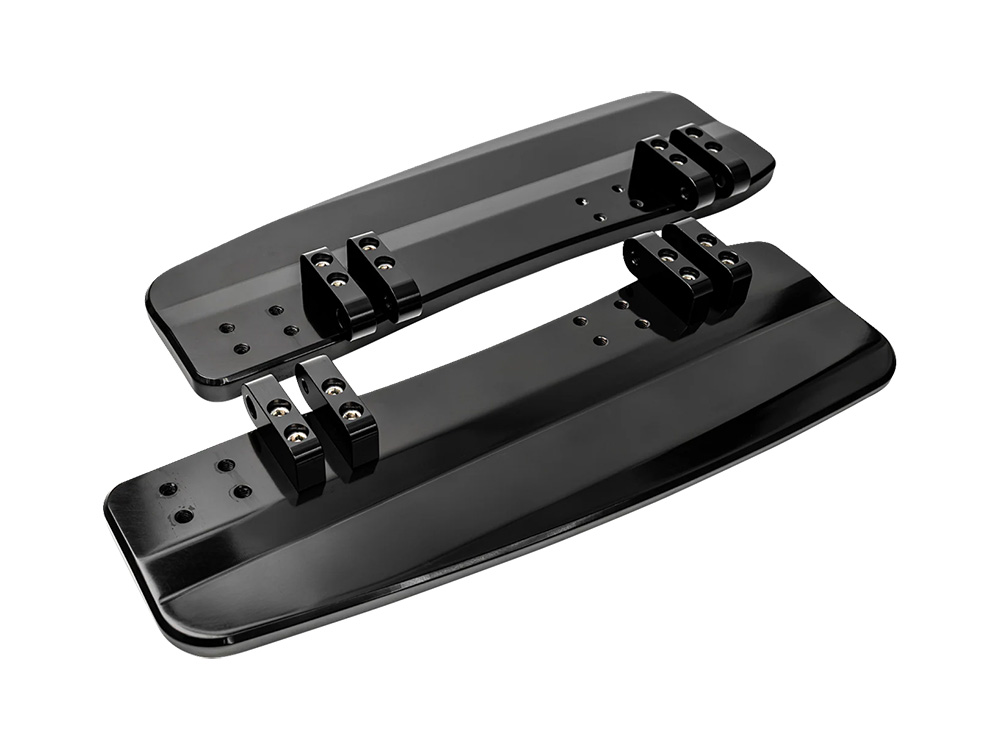 SLYFOX Bagger Rider Floorboards – Black. Fits Touring 1980up, FL Softail 1986-2017 & Dyna Switchback 2012-2016