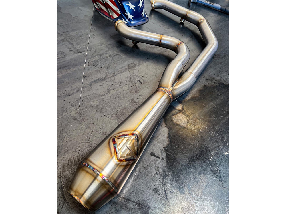 2-into-1 LaneSplitter Exhaust - Stainless Steel. Fits Softail 2018up Non-240 Rear Tyre Models.