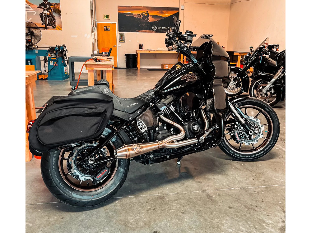 2-into-1 4.5in. Big Bore Exhaust - Stainless Steel. Fits Softail 2018up Non-240 Rear Tyre Models.