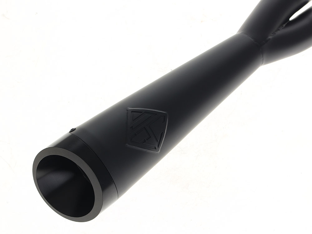 SP Concepts EXHAUST 2-into-1 Cutback Exhaust - Black with Black End Cap. Fits Dyna 2006-2017