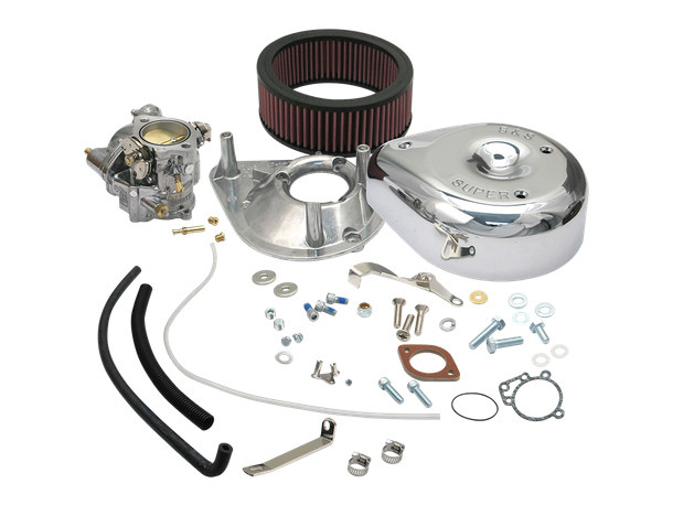 Super E Partial Carburettor Kit. Fits Big Twin 1966-1982 with 5 Gallon Fuel Tanks.