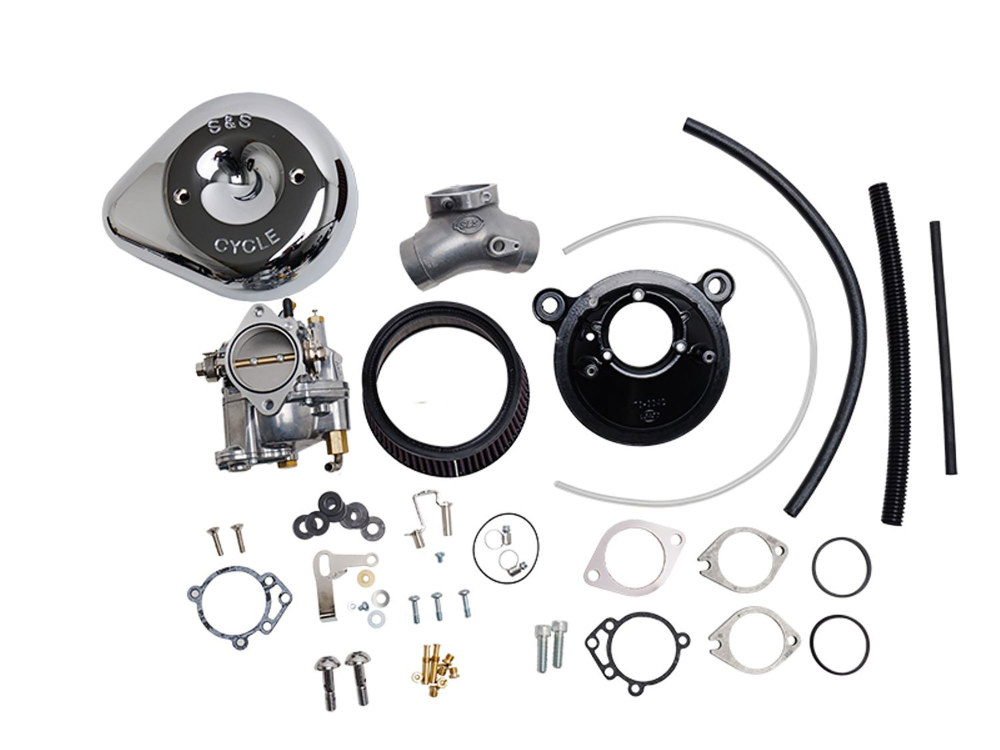 Super E Carburettor Kit. Fits Evo 1984-1999. Chrome Stealth Air Cleaner.