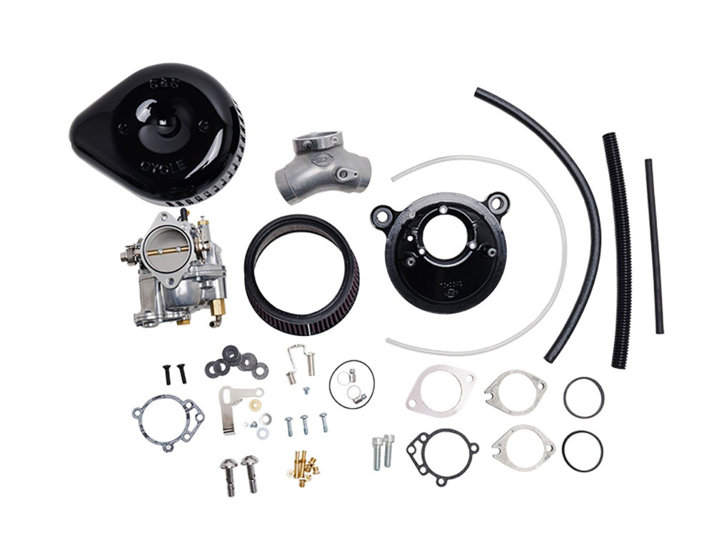 Super G Carburettor Kit. Fits Evo 1984-1999. Black Stealth Air Cleaner.
