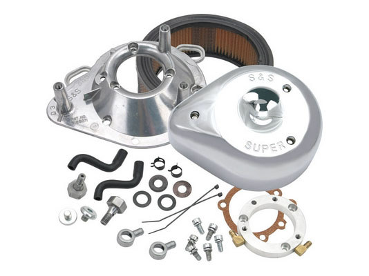Teardrop Air Cleaner Kit - Chrome. Fits Sportster 1991-2021 with CV Carburettor or EFI.