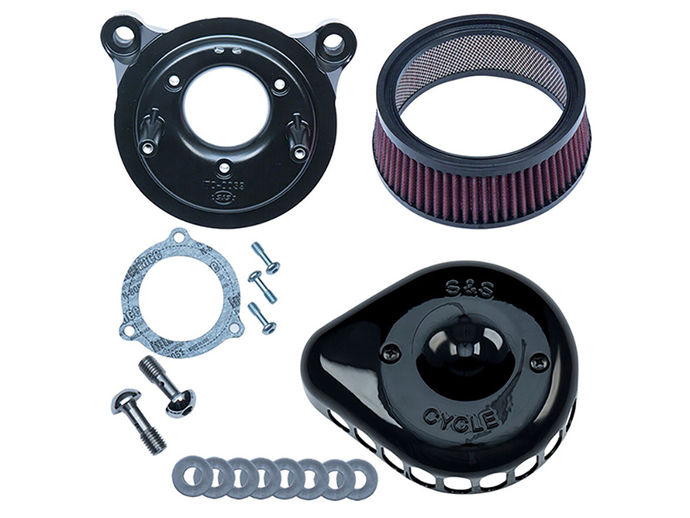 Mini Teardrop Air Cleaner Kit – Black. Fits Twin Cam 2008-2017 with Throttle-by-Wire.