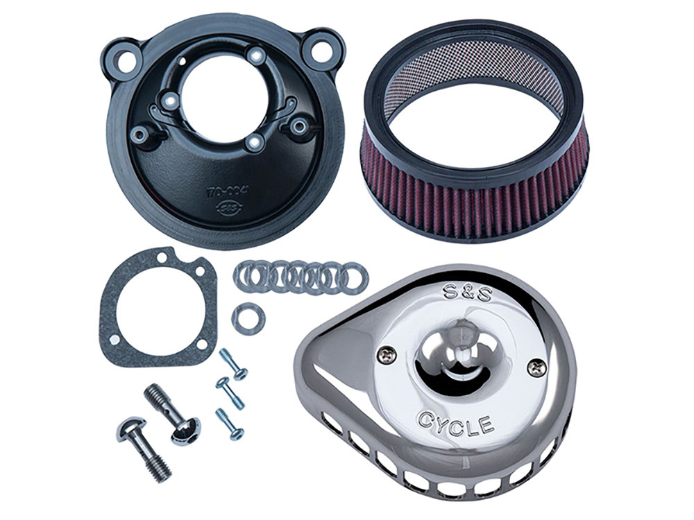 Mini Teardrop Air Cleaner Kit - Chrome. Fits Sportster 2007-2021 with EFI.