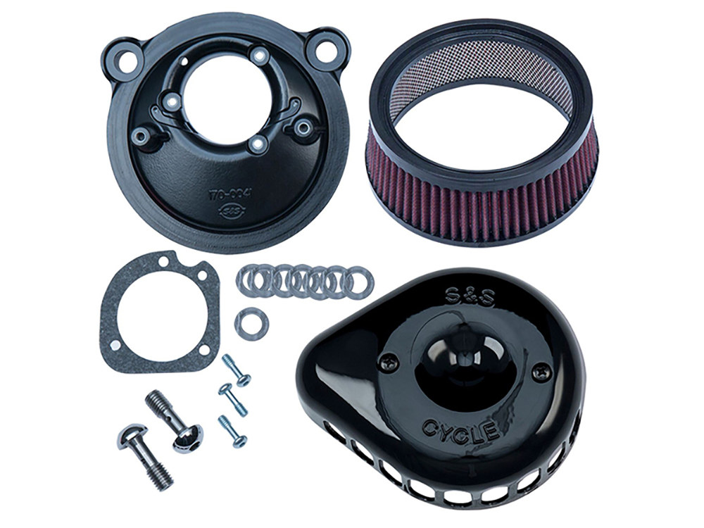 Mini Teardrop Air Cleaner Kit - Black. Fits Sportster 2007-2021 with EFI.