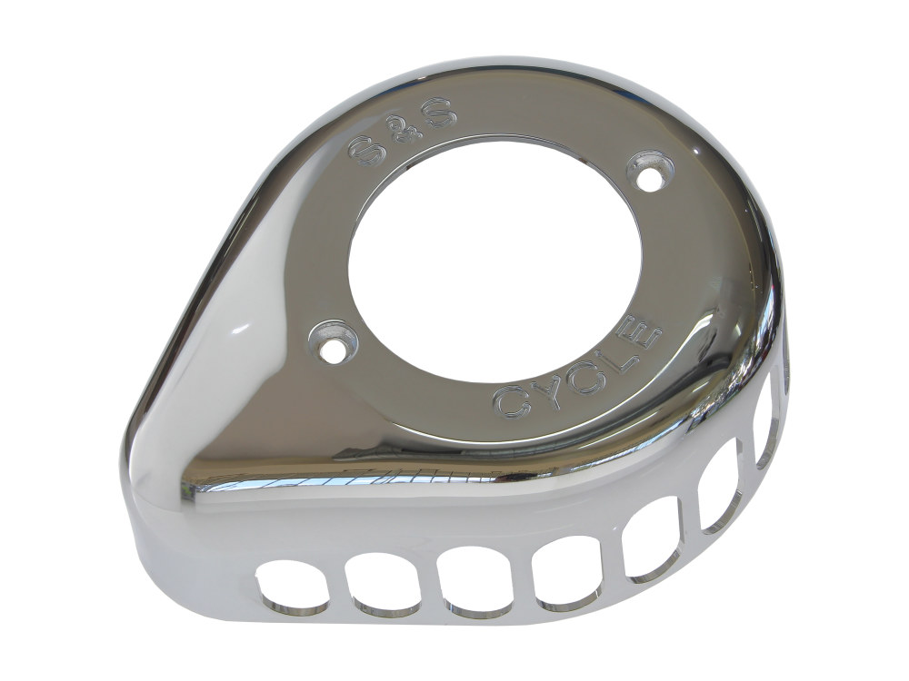 Stinger Teardrop Air Cleaner Cover – Chrome. Fits S&S Stealth Air Cleaners.