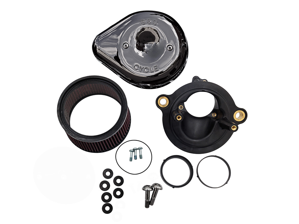 +1 Inch Mini Teardrop Air Cleaner Kit - Lava. Fits CVO Touring 2023up, Street Glide & Road Glide 2024up, Touring 2025up & Softail 2025up with Stock 58mm, SE 64mm or SE 68mm Throttle Body - S&S