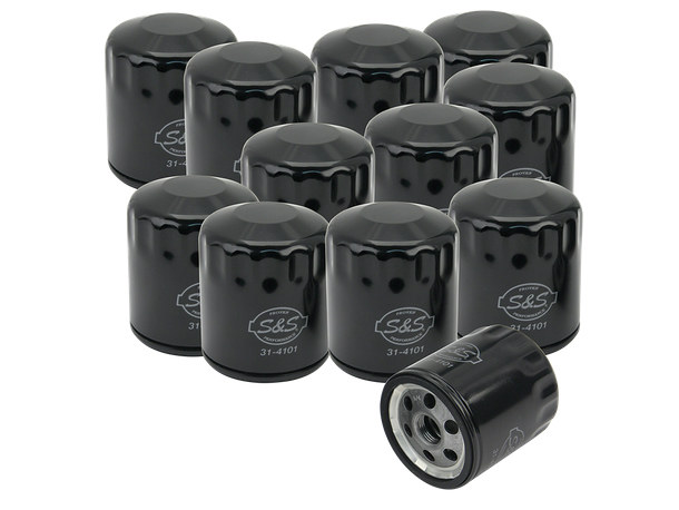 Oil Filters – Black. Fits Softail 1984-1999, Sportster 1984-2021, FXR 1983-1994, Touring 1980-1998 & Buell 1995-2002. Box of 12.