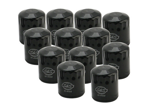 Oil Filters – Black. Fits Twin Cam 1999-2017 & Milwaukee-Eight 2017up. Box of 12.