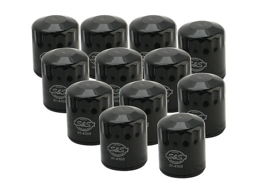 Oil Filters - Black. Fits Twin Cam 1999-2017 & Milwaukee-Eight 2017up. Box of 12.