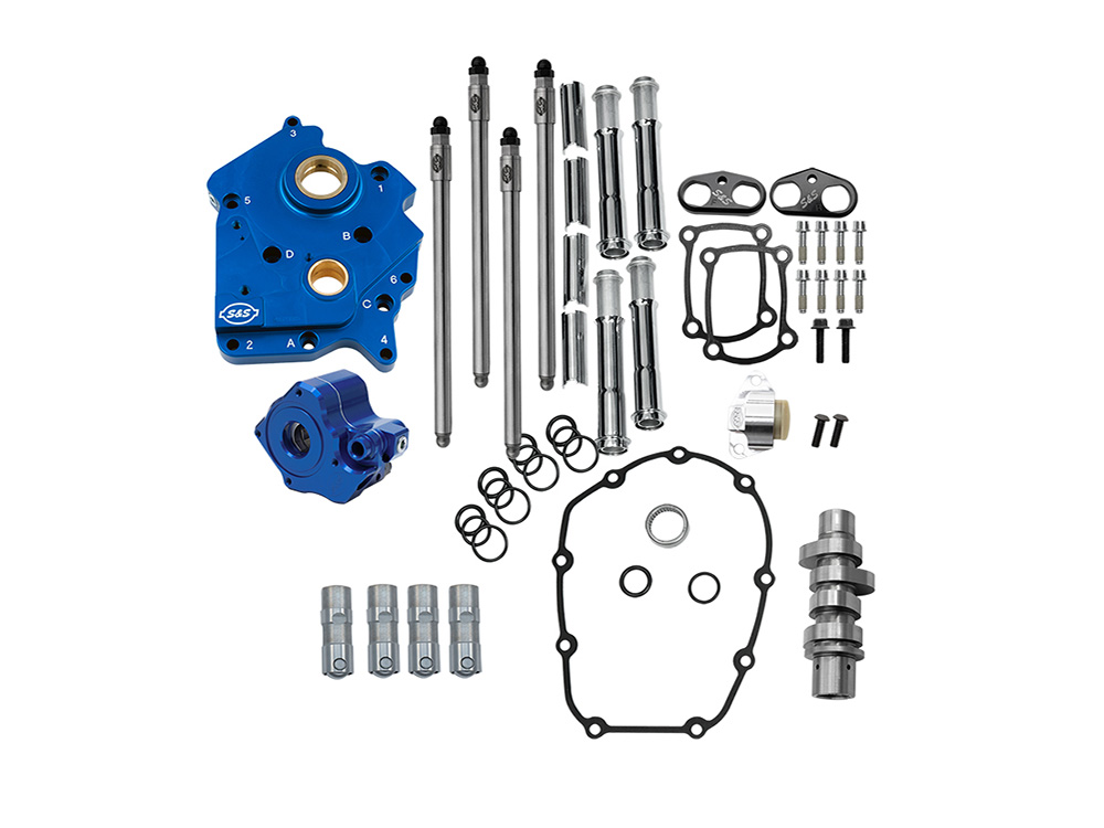 S&S Cam Chest Kit with HPT560 VVT Chain Drive Camshaft & Chrome Pushrod Covers. Fits 121ci VVT Gen 2 Milwaukee-Eight CVO Street Glide 2023up, CVO Road Glide 2023up