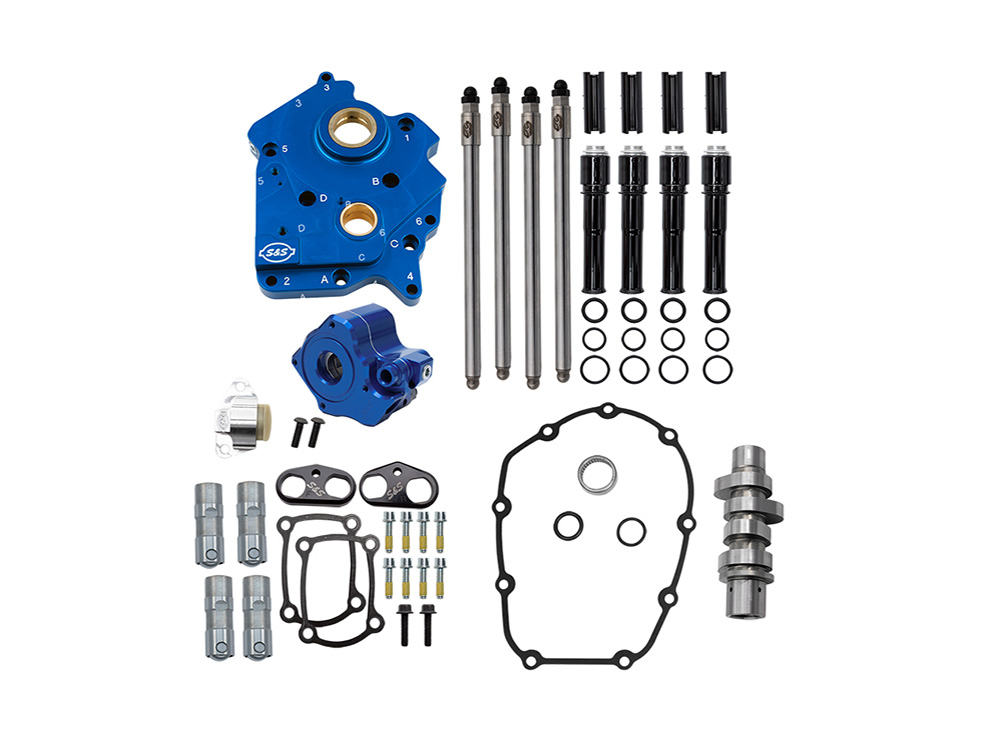 S&S Cam Chest Kit with HPT560 VVT Chain Drive Camshaft & Black Pushrod Covers. Fits 121ci VVT Gen 2 Milwaukee-Eight CVO Street Glide 2023up, CVO Road Glide 2023up