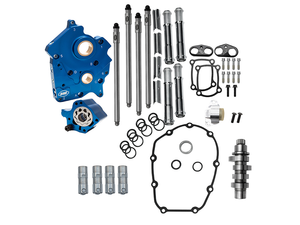 Cam Chest Kit with HPT542 Chain Drive Camshaft & Chrome Pushrod Covers. Fits Gen 2 Milwaukee-Eight Softail 2025up with Oil Cooled Engine - S&S