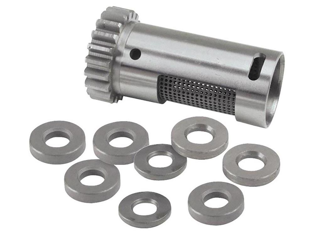 Standard Steel Rotary Breather Gear Kit with Shims. Fits Big Twin Late 1977-1999.